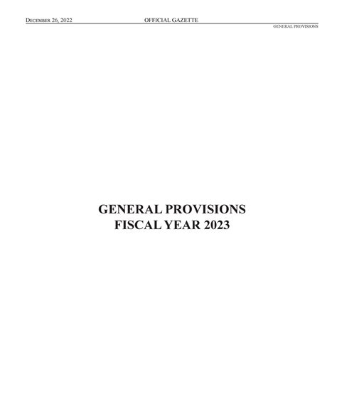 msgaa|GENERAL PROVISIONS FISCAL YEAR 2023.